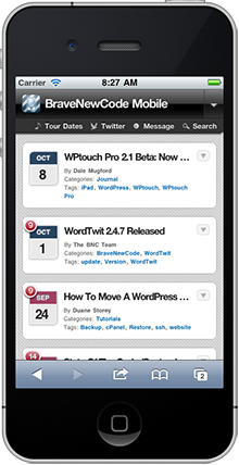 wordpress手机移动端插件:WPtouch