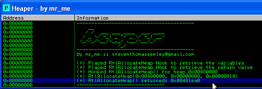 heaper hooking RtlAllocateHeap